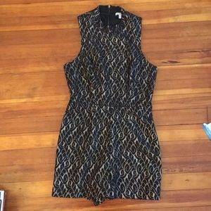 Black and gold romper